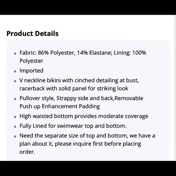 🌴Zeraca Highwaisted Strappy/Racer Back Bikini🌴NWT - Picture 8 of 8